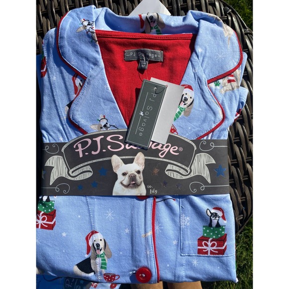 NWT PJ Salvage Dog Christmas Holiday Top & Bottom Pajama Set (S, M, L) - Picture 6 of 7